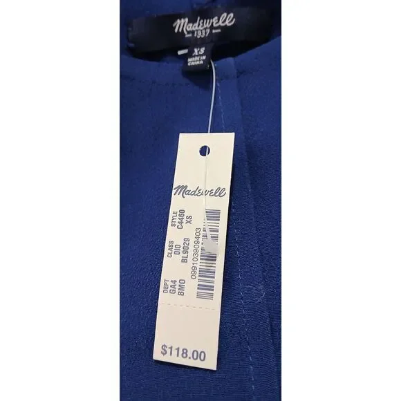 Madewell womens small dress casual color block blue white Lightweight